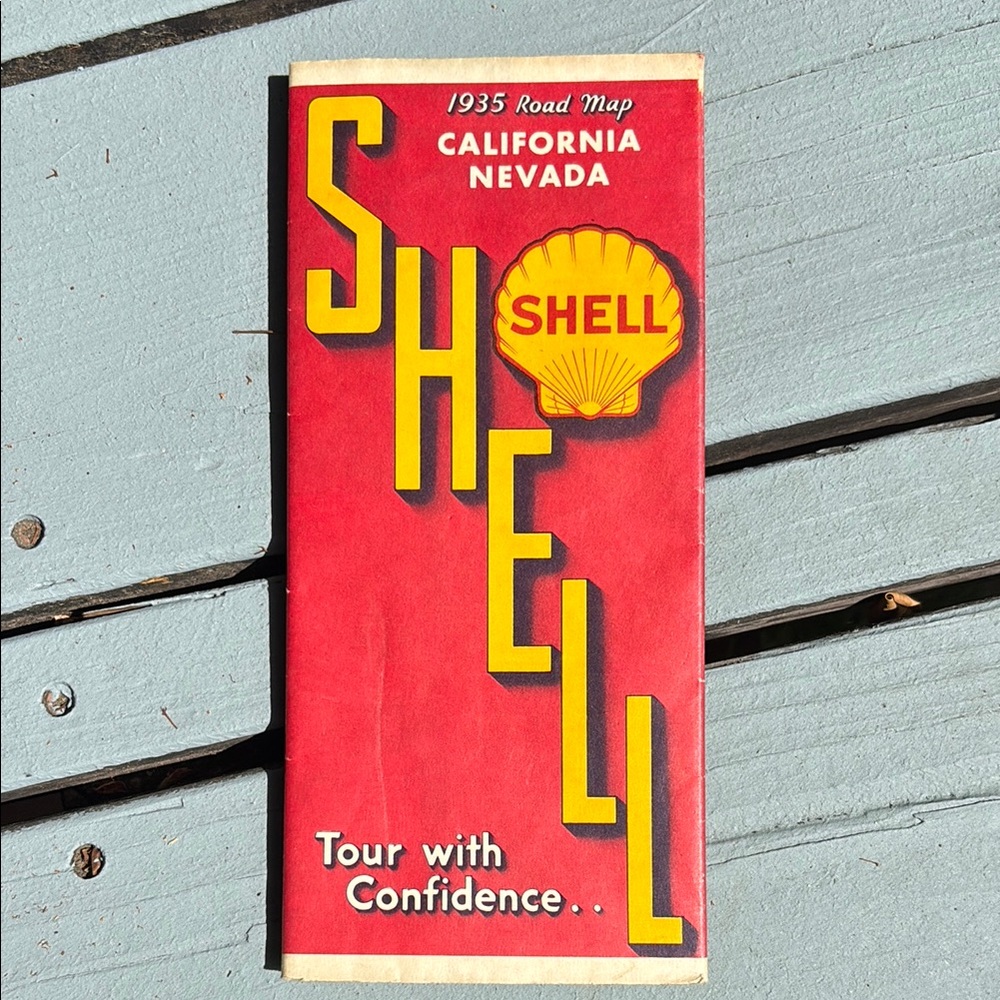 Vintage Shell 1935 Road Map California/ Nevada